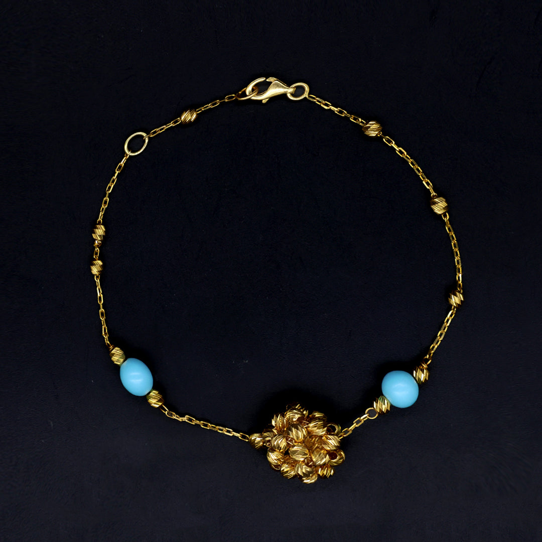 Buy 21K Gold Floral Bracelet - No Making Charges | Alfanan