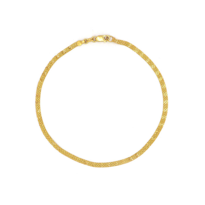 Latest 22K Broad Yellow Gold Anklet Design