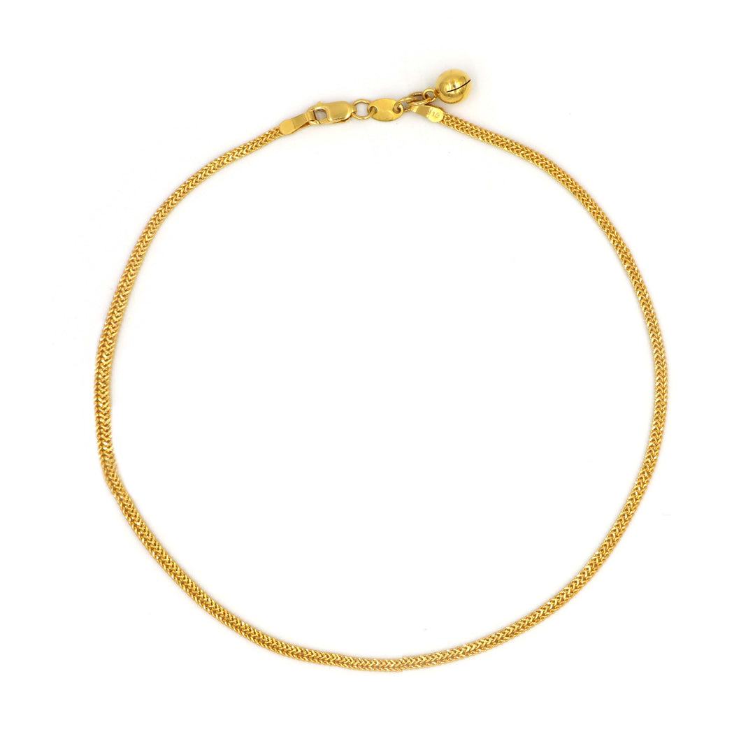 Simple 22K Gold Spiral Anklet Design