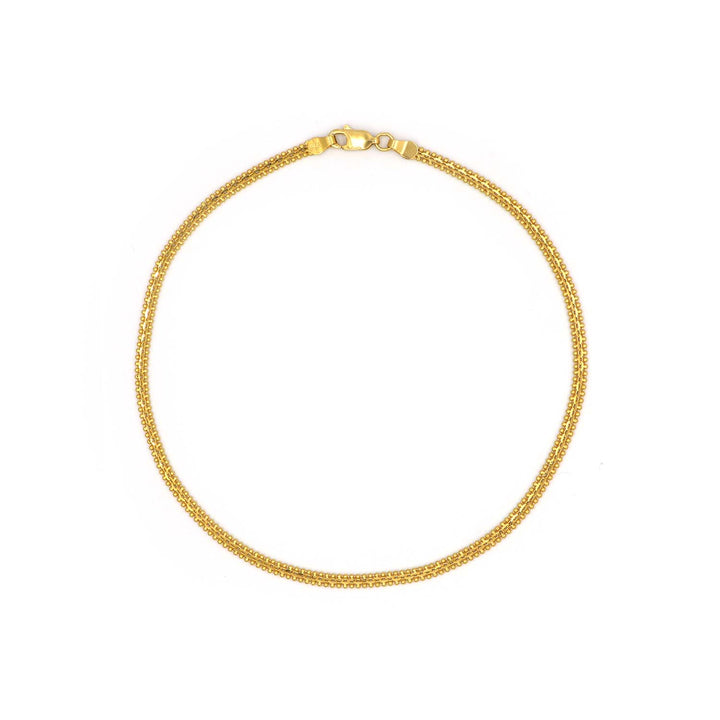 Latest 22K Thick Single Line Yellow Gold Anklet