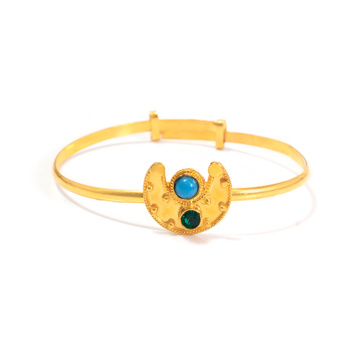 21K Gold Crescent Charm Kids Bangle