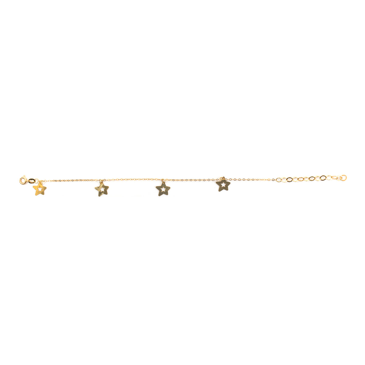 18K Gold Star Charm Bracelet