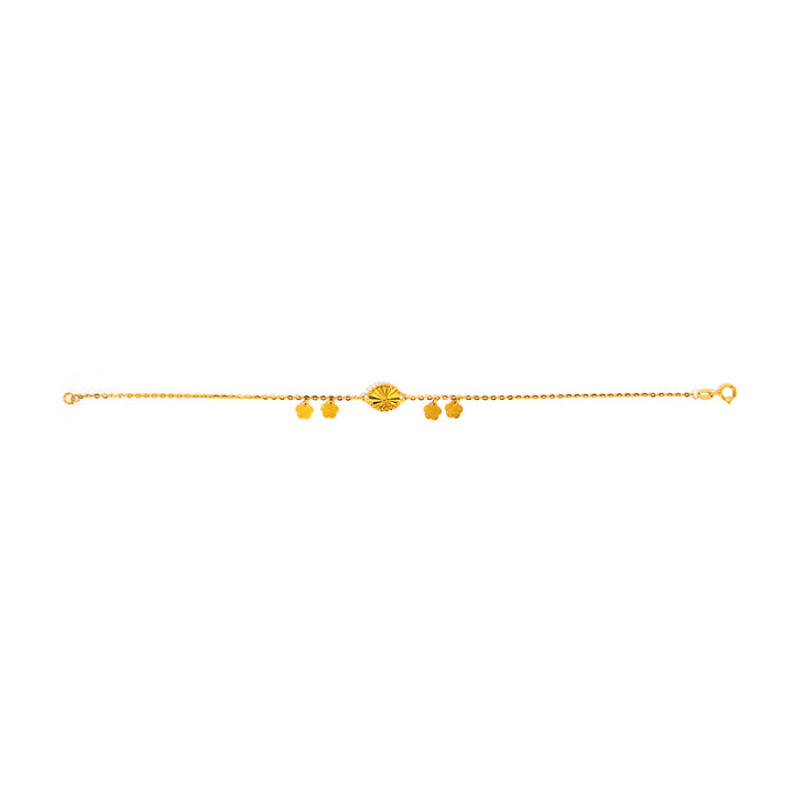 ذهب خلخال مع small beads on white background