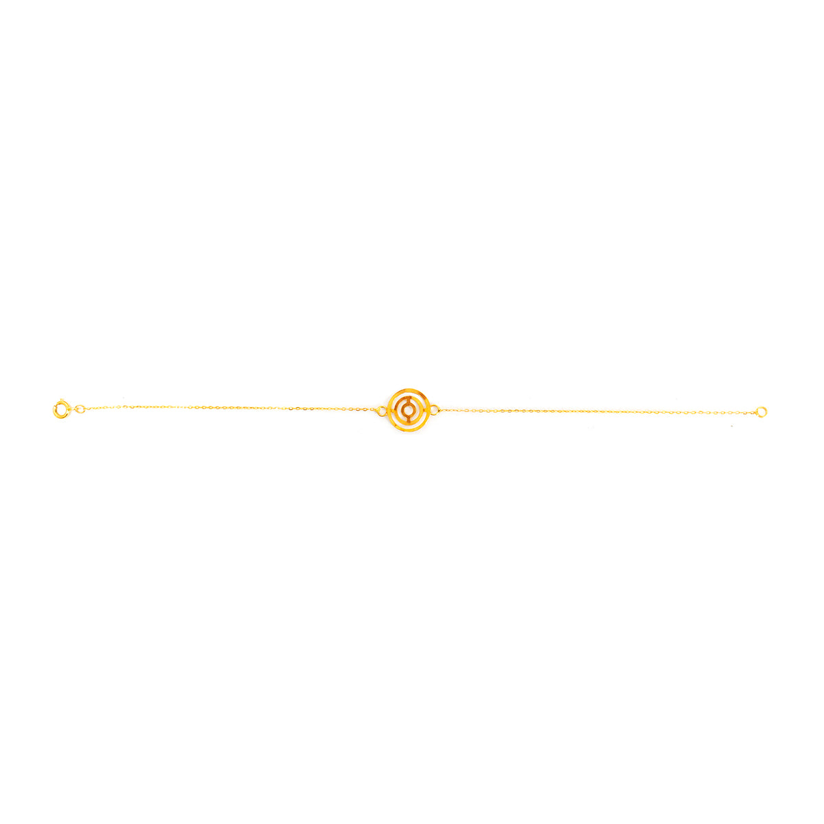 Gold bracelet on a white background