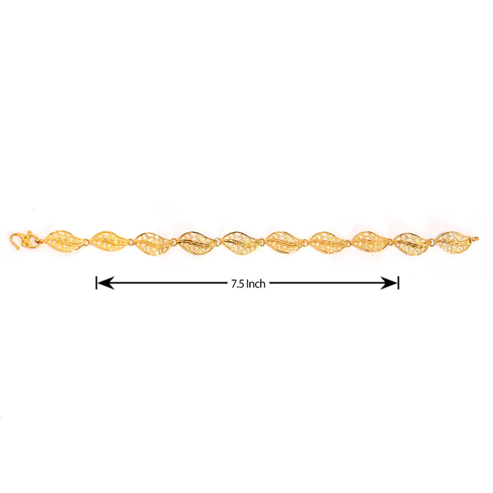 21K Gold Bracelet – Cutout Leaf Link Design – Zero Making Charge