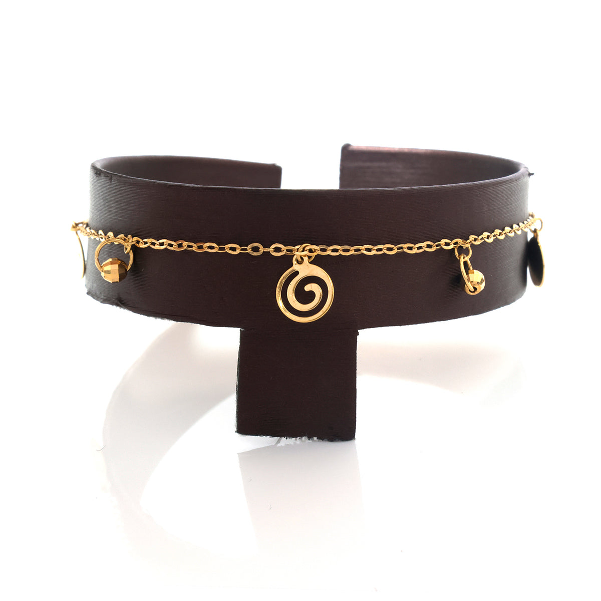 18K Gold Spiral Charm Bracelet