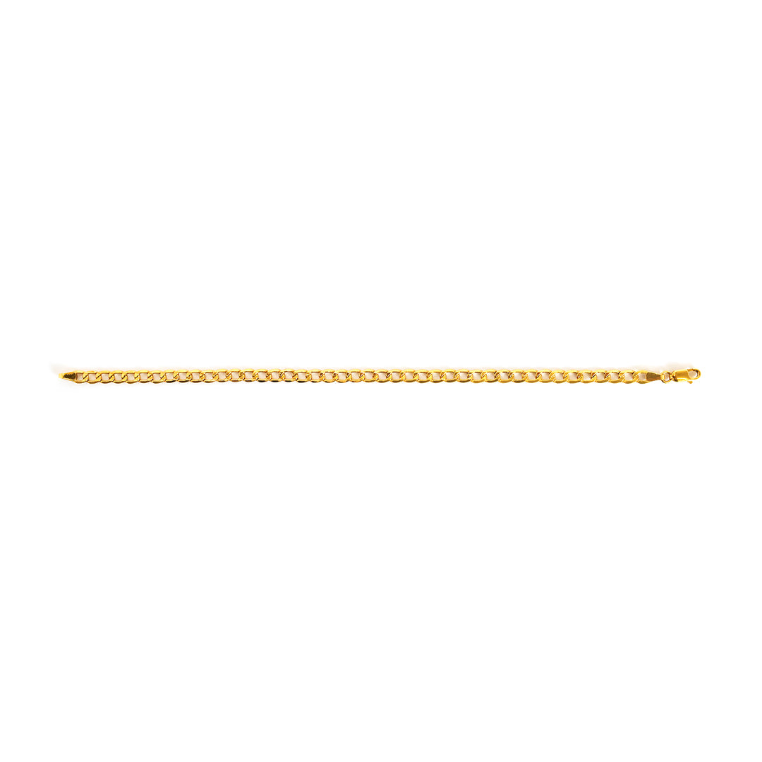 Gold chain on a white background