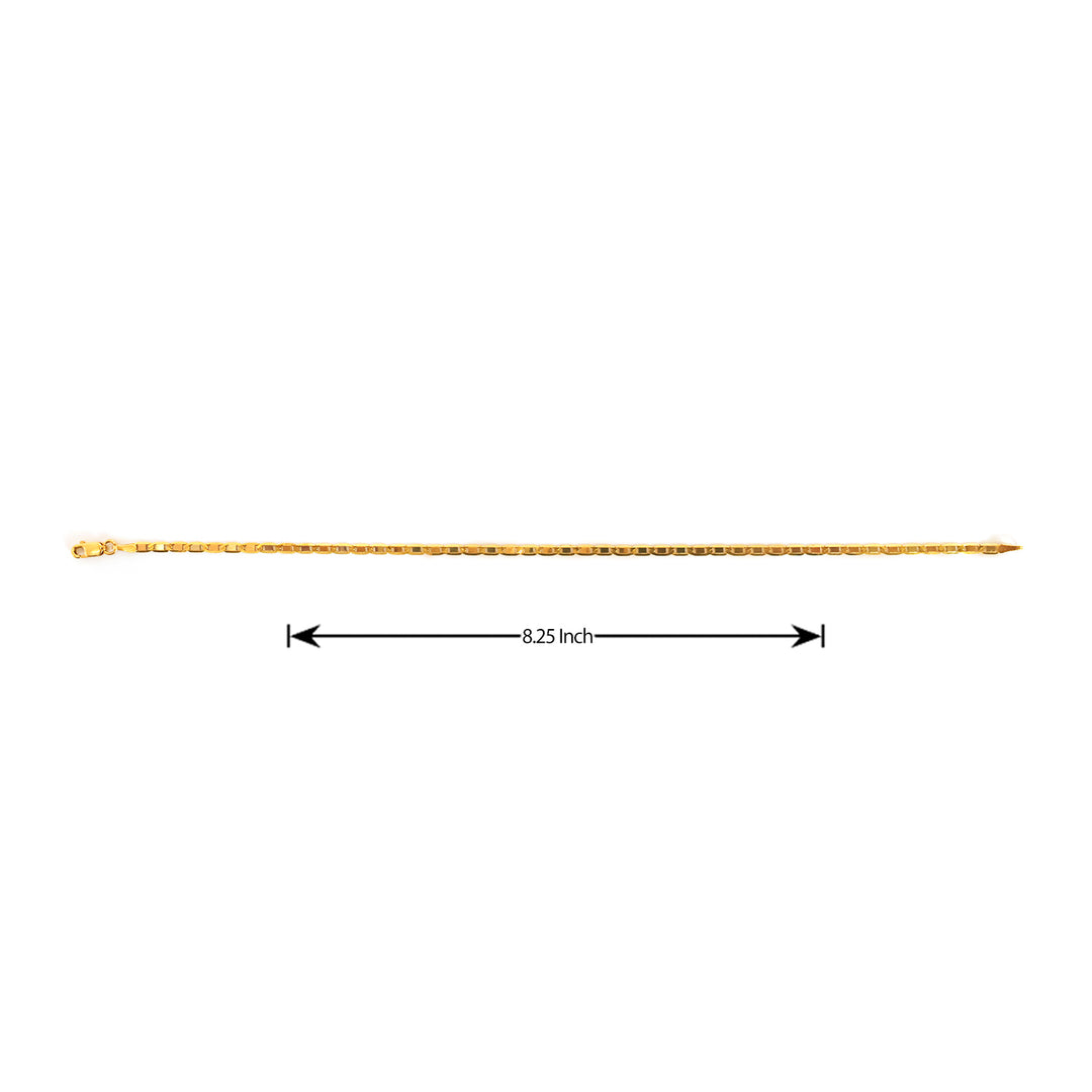 18K Gold Bracelet – Slim Box Link Design