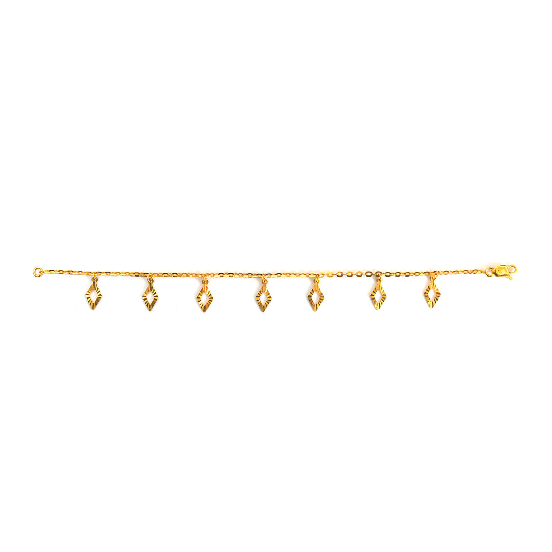 22K Gold Star of David Charm Bracelet