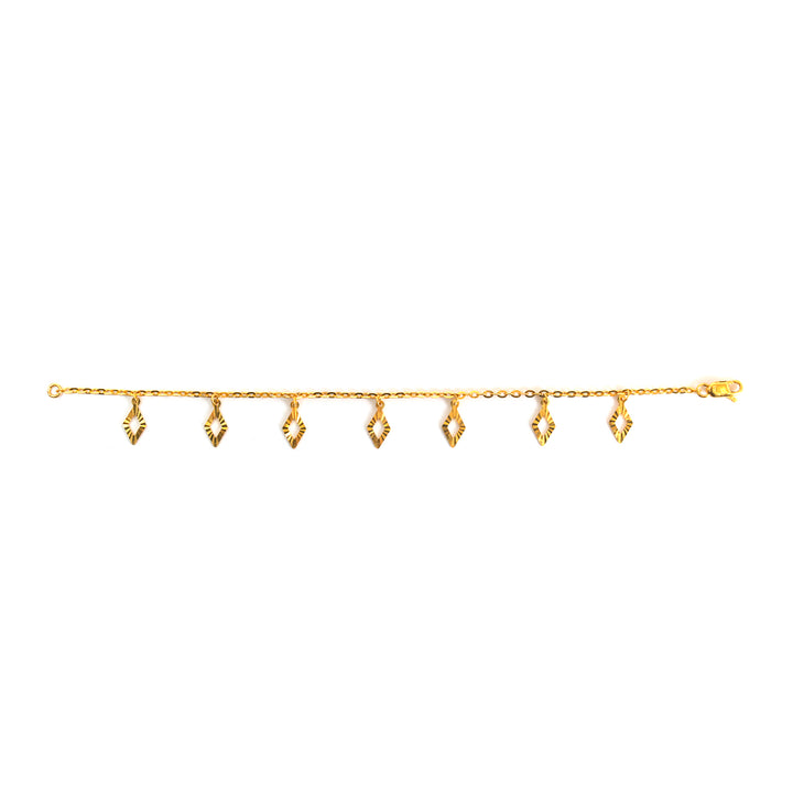 22K Gold Star of David Charm Bracelet