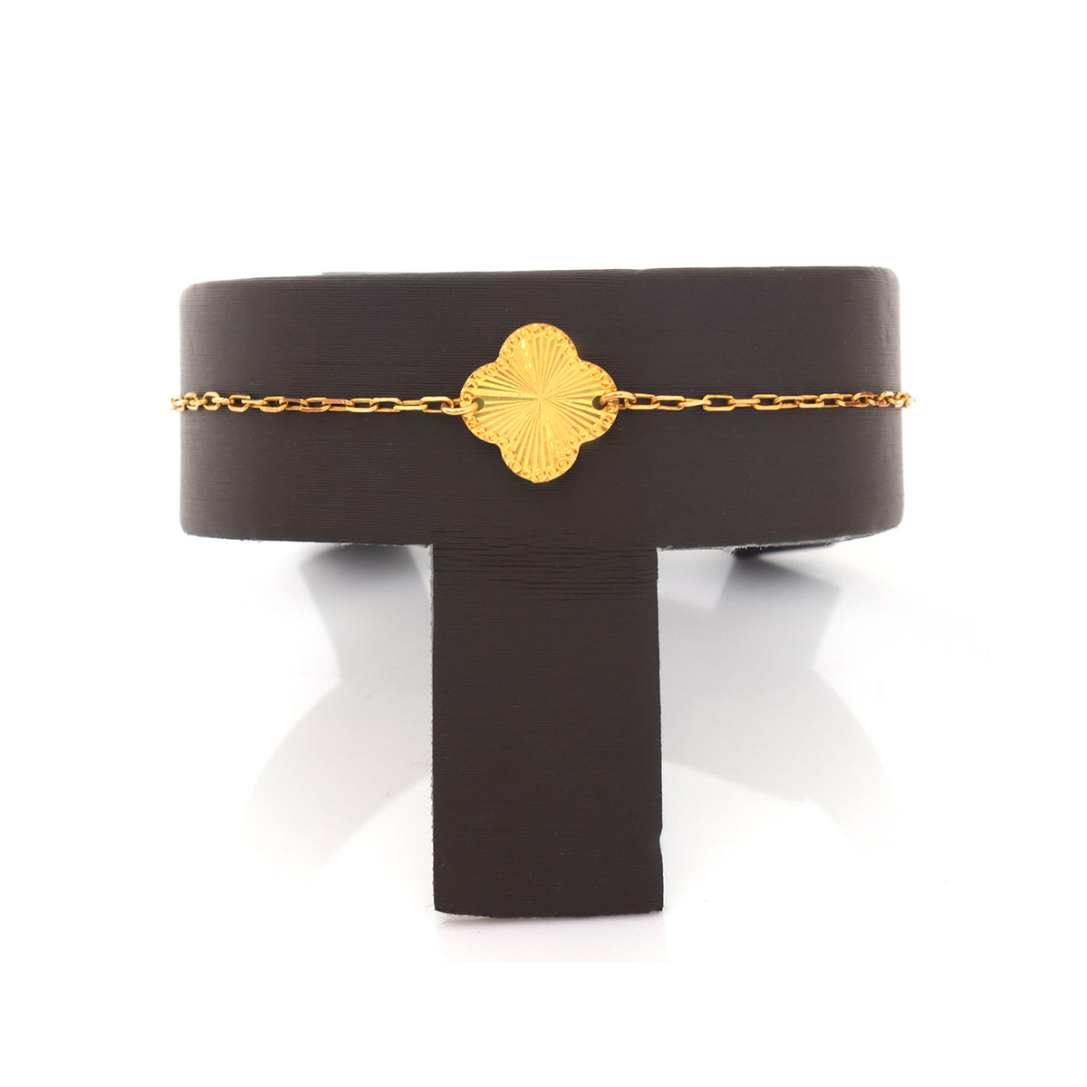 21K Gold Sunburst Clover Charm Bracelet