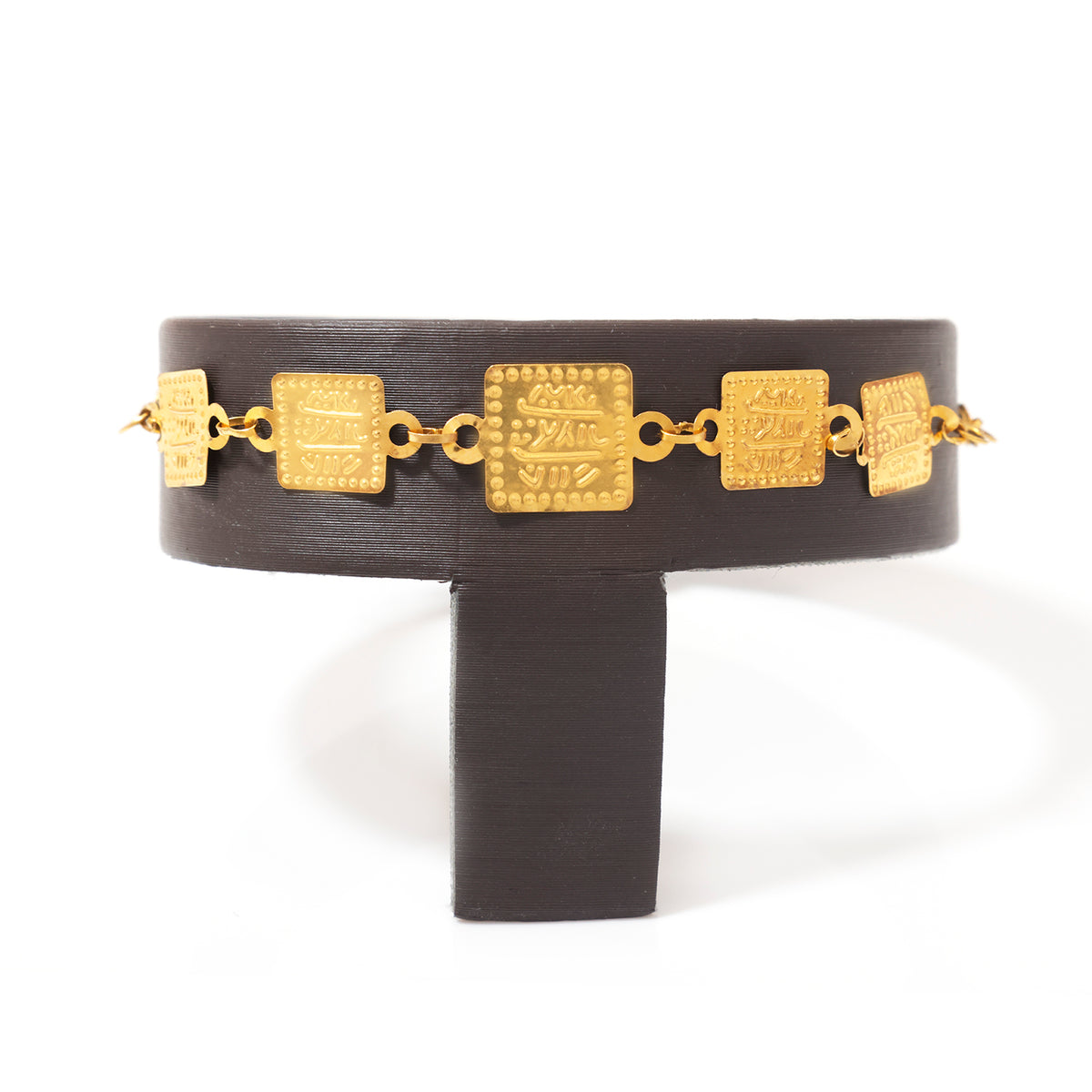 21K Gold Square Coin Charm Bracelet - Zero making charge