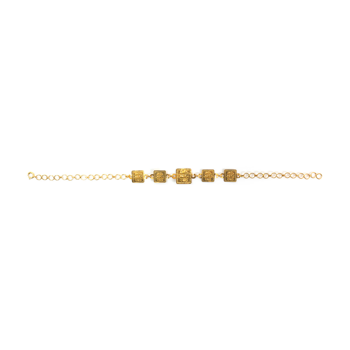 21K Gold Square Coin Charm Bracelet - Zero making charge