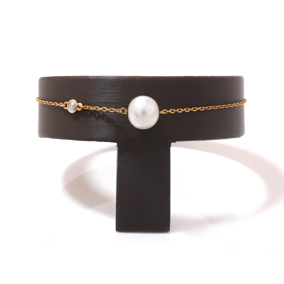 18K Gold Pearl & Stone Charm Bracelet - Zero making charge