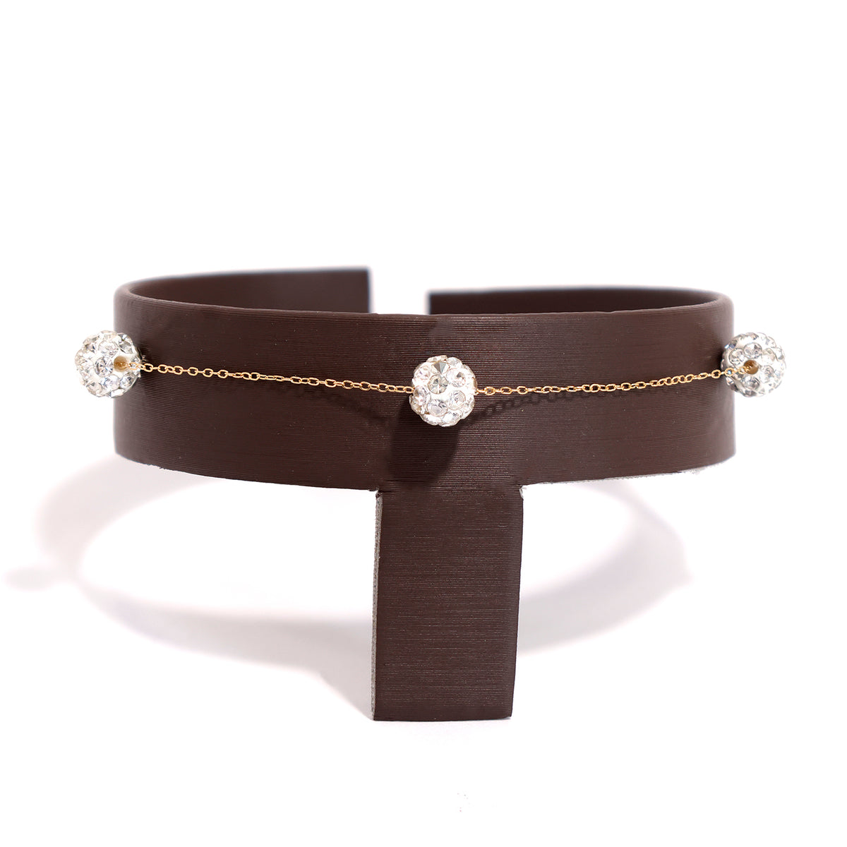 18K Gold Bracelet – Delicate Stone-Set Chain Design – Main View