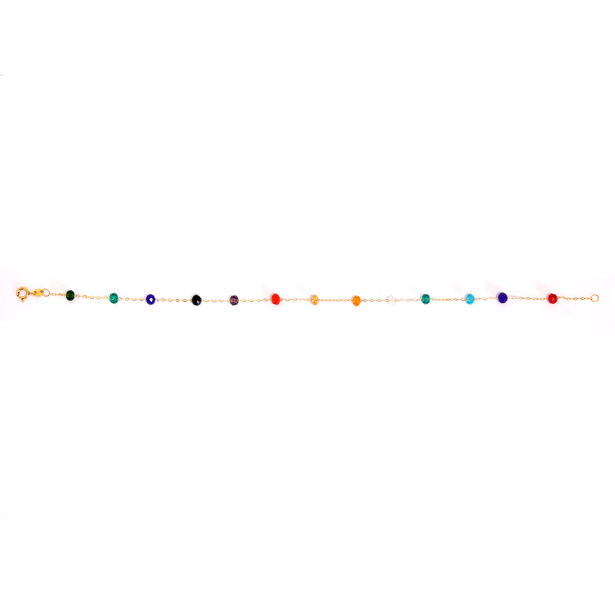 18K Gold Bracelet – Stone-Accent Chain Design – Zero Making Charge - Full View