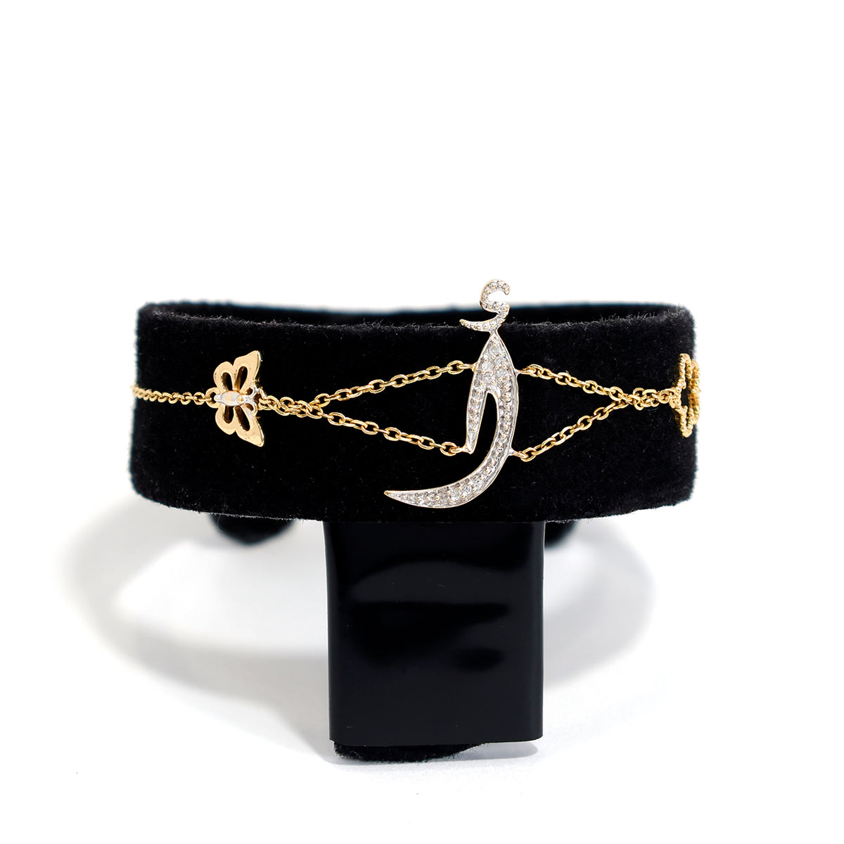 18K Gold Bracelet – shimmering mermaid-inspired charm paired – Main View