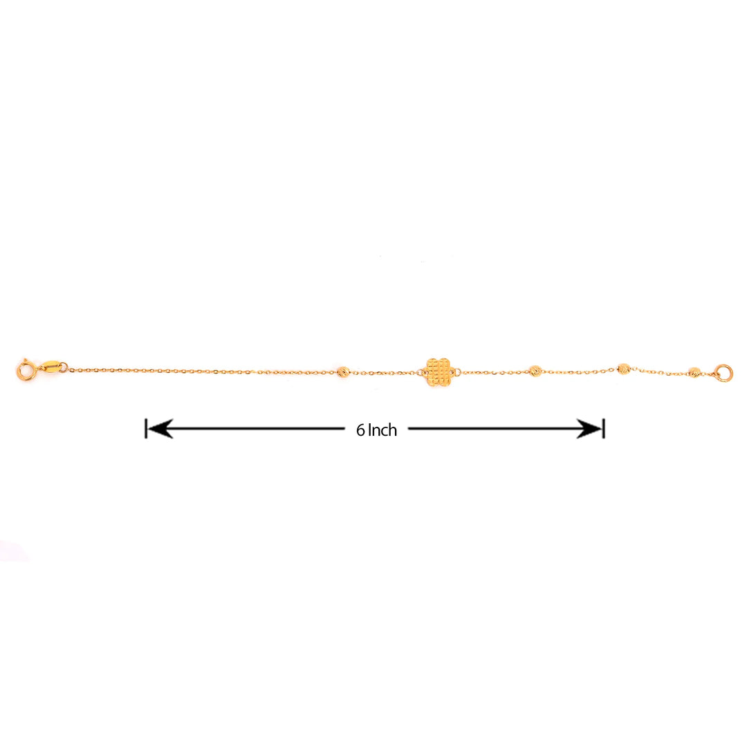 21K Gold Kids Bracelet – Geometric Textured Charm Design