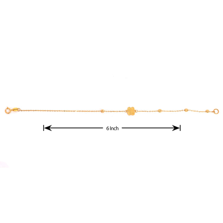 21K Gold Kids Bracelet – Geometric Textured Charm Design