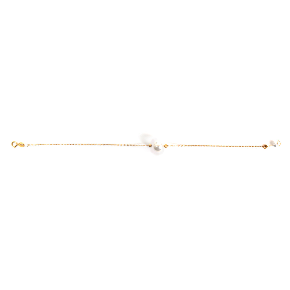18K Gold Solitaire Pearl Bracelet - Zero making charge