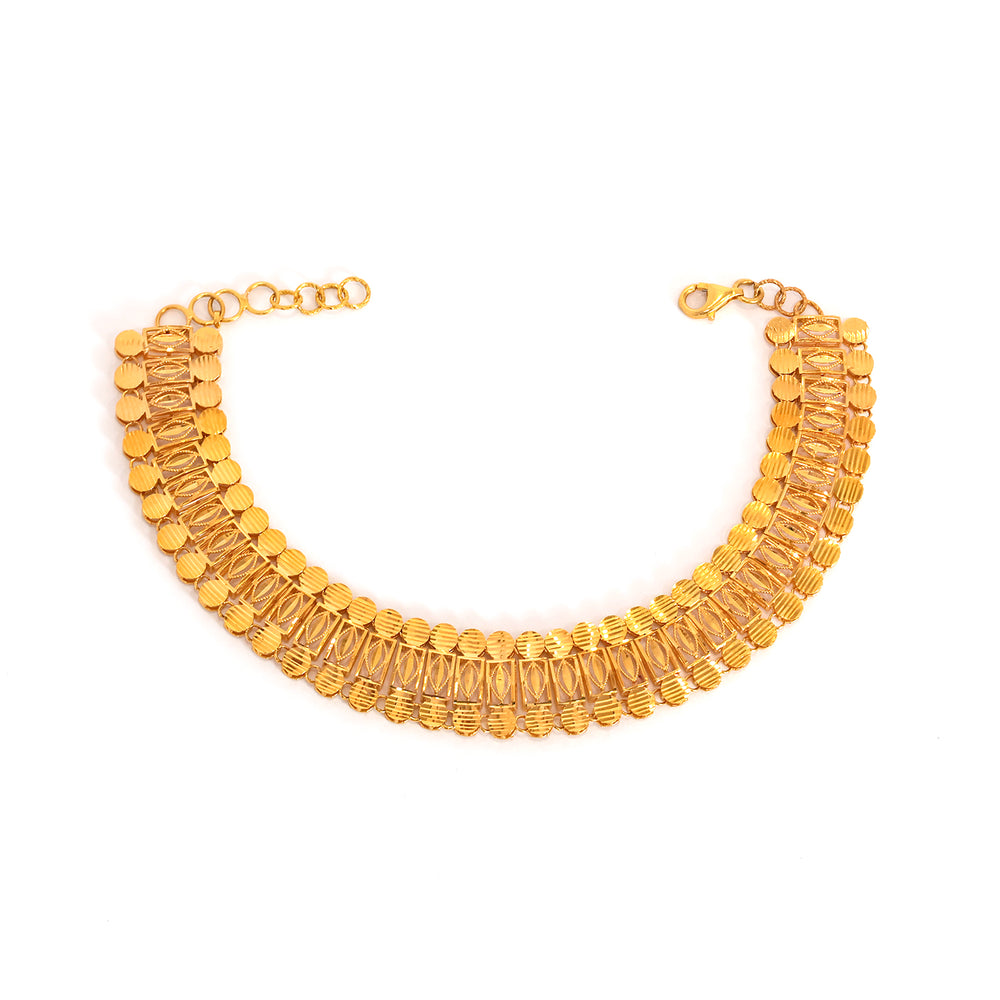 21K Gold Bracelet – Bold Geometric Link Design – Zero Making Charge - Main View