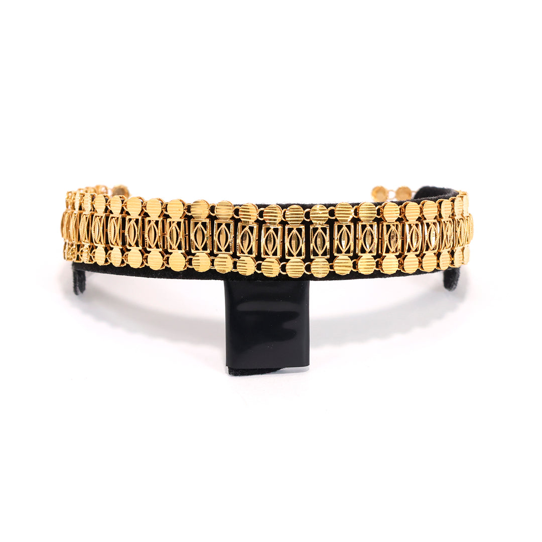 21K Gold Bracelet – Bold Geometric Link Design – Zero Making Charge - Close View
