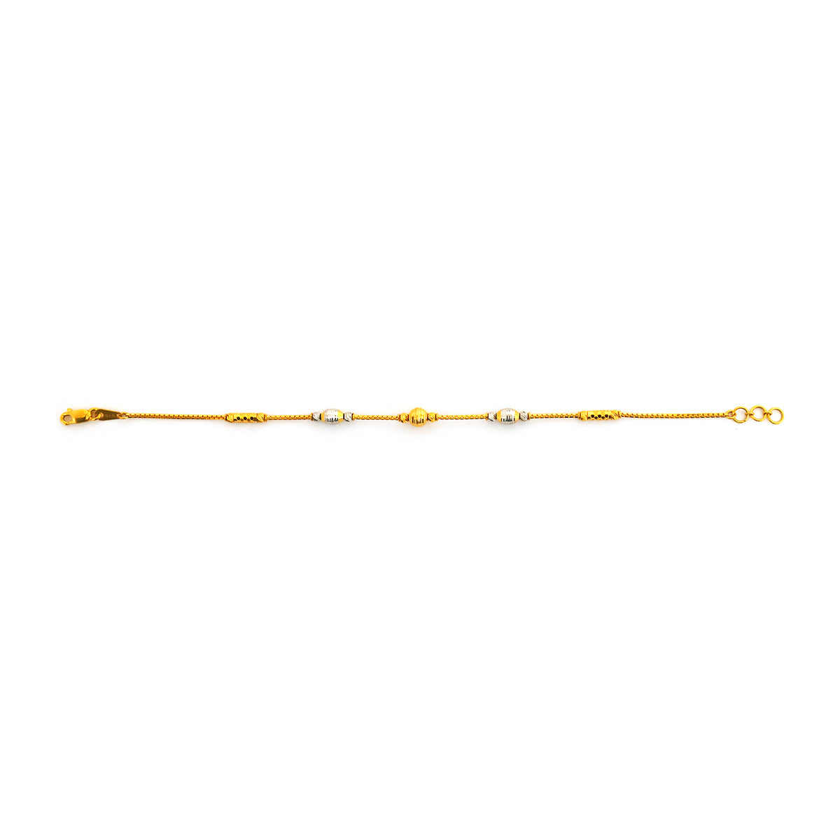 ذهب خلخال مع small beads on white background