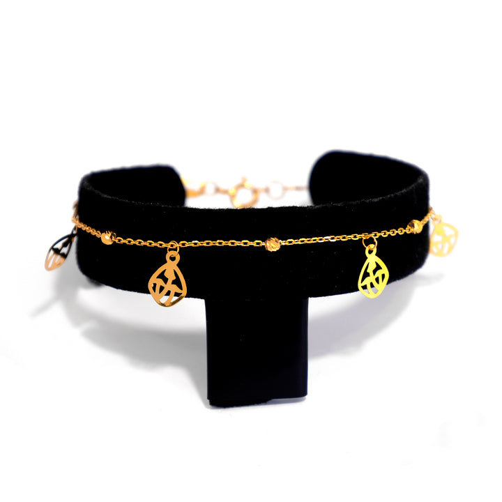 22K Gold Bracelet – Dainty charm chain design – Zero Making Charge - Main View