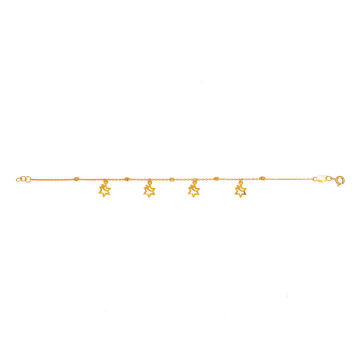 22K Gold Bracelet – Star charm chain design – Zero Making Charge - Full View