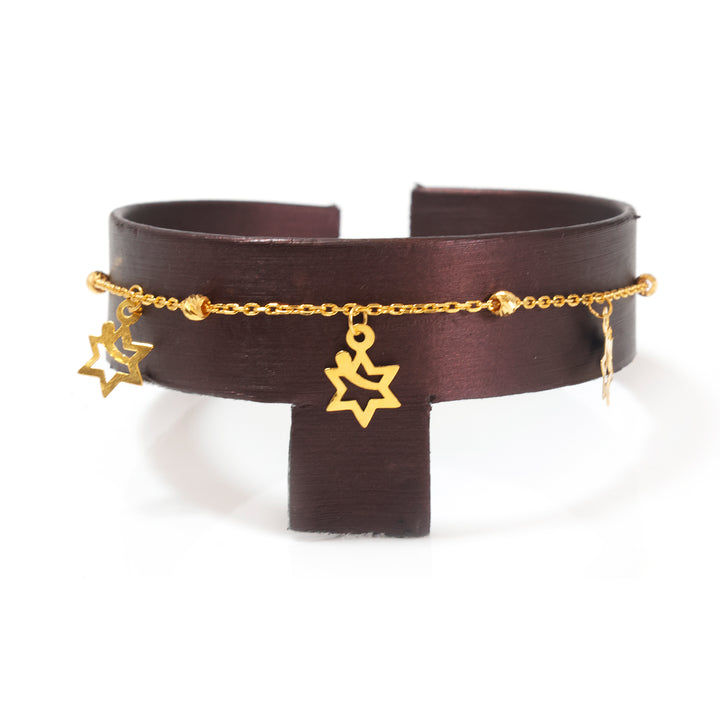22K Gold Marquise &amp; Star Charm Bracelet