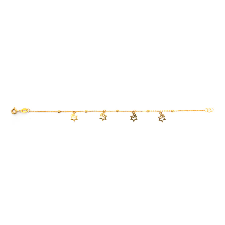22K Gold Marquise &amp; Star Charm Bracelet