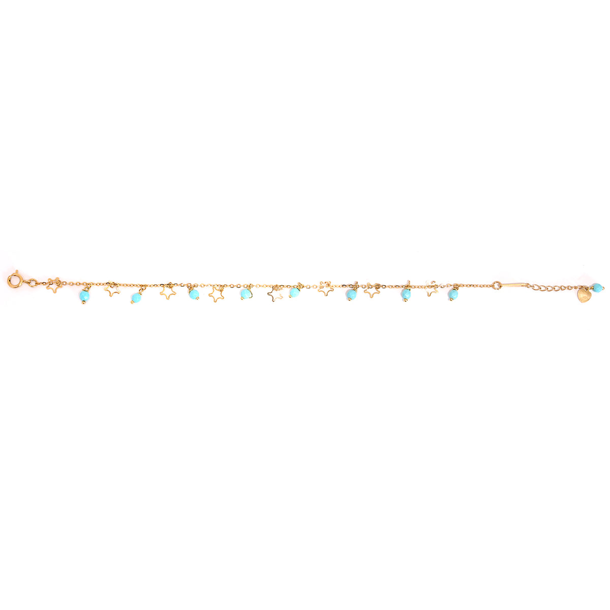18K Gold Bracelet – Delicate Stone-Set Chain Design – Size Reference 