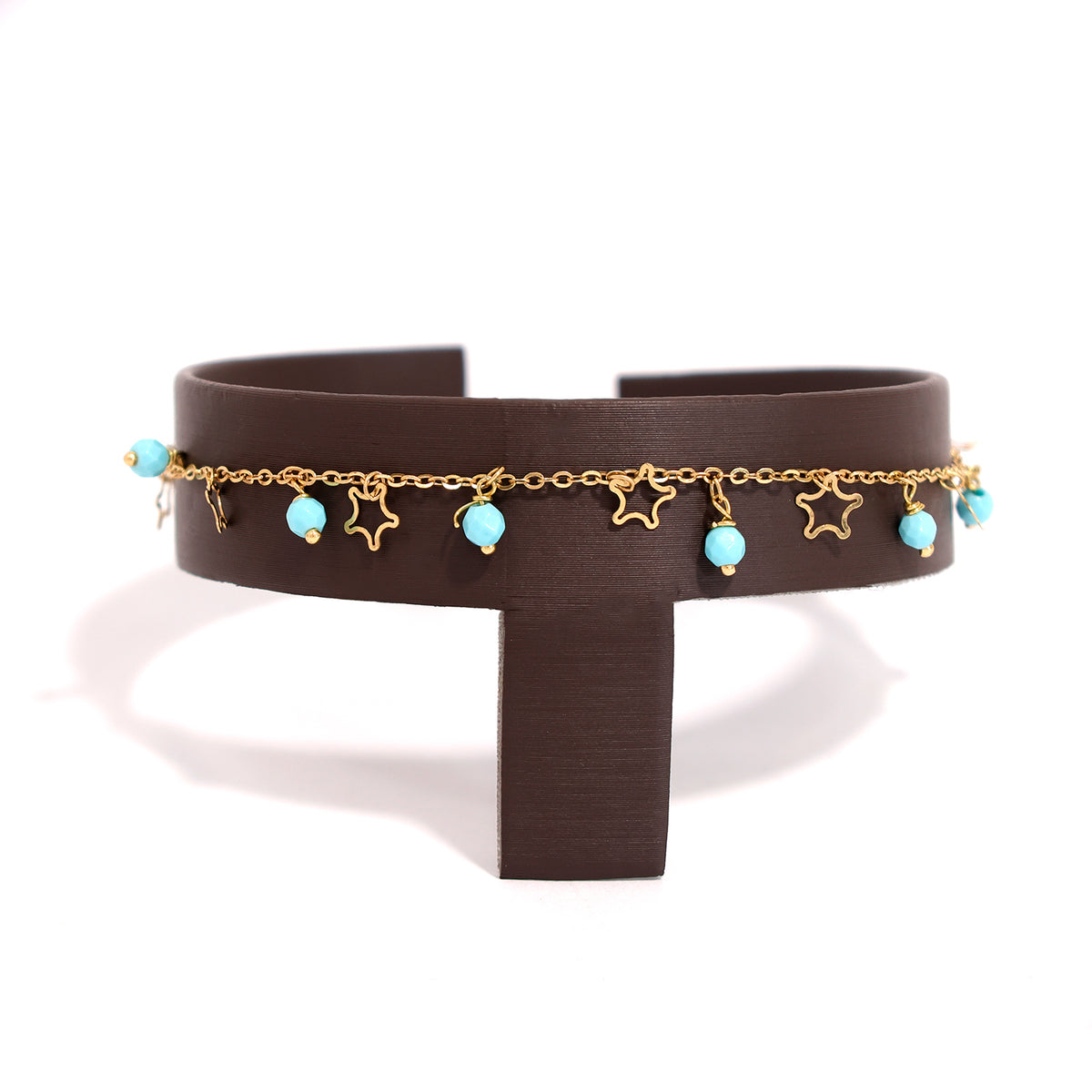 18K Gold Bracelet – Delicate Stone-Set Chain Design – Main View