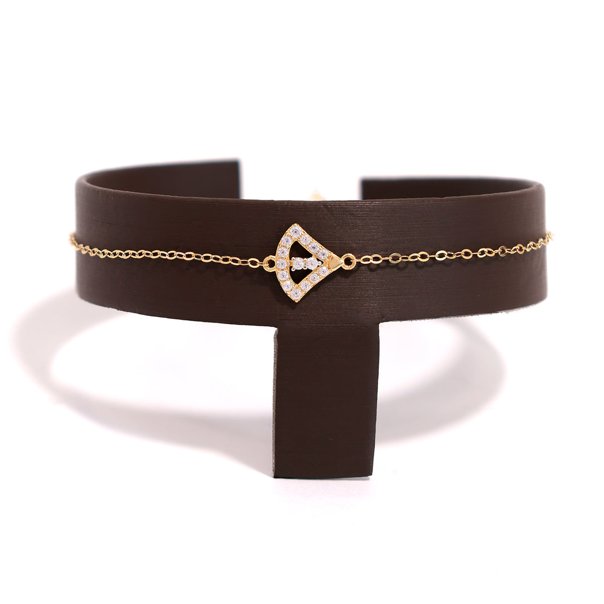 18K Gold Bracelet – Yellow Stone-Set Classic Design (7.5 inches) – Main View