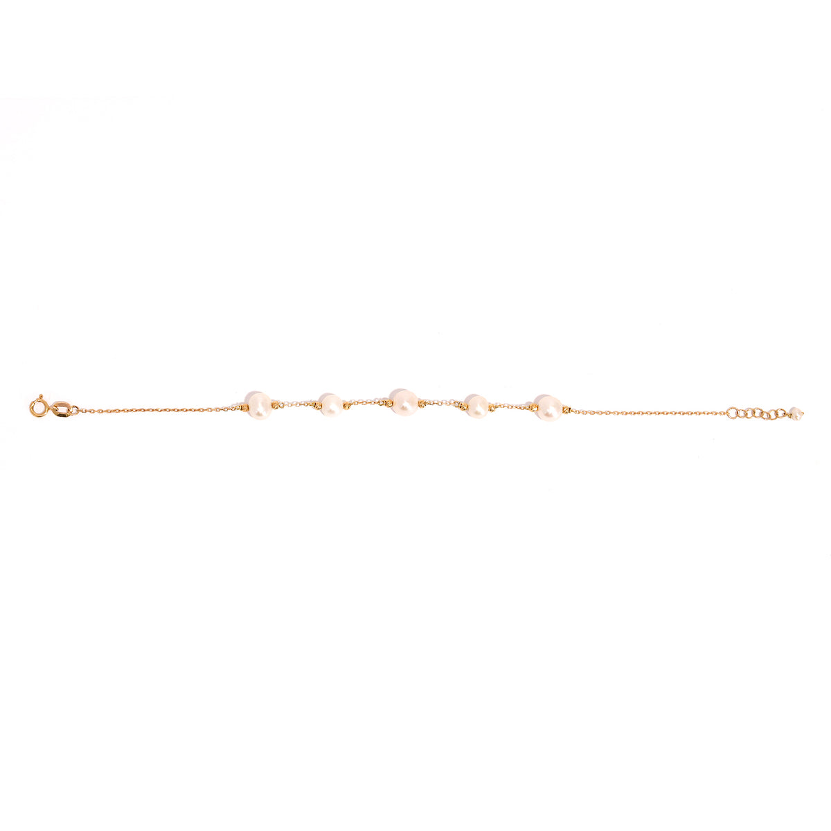 18K Gold Bracelet – Yellow Stone-Set Classic Design (7 inches) – Main View