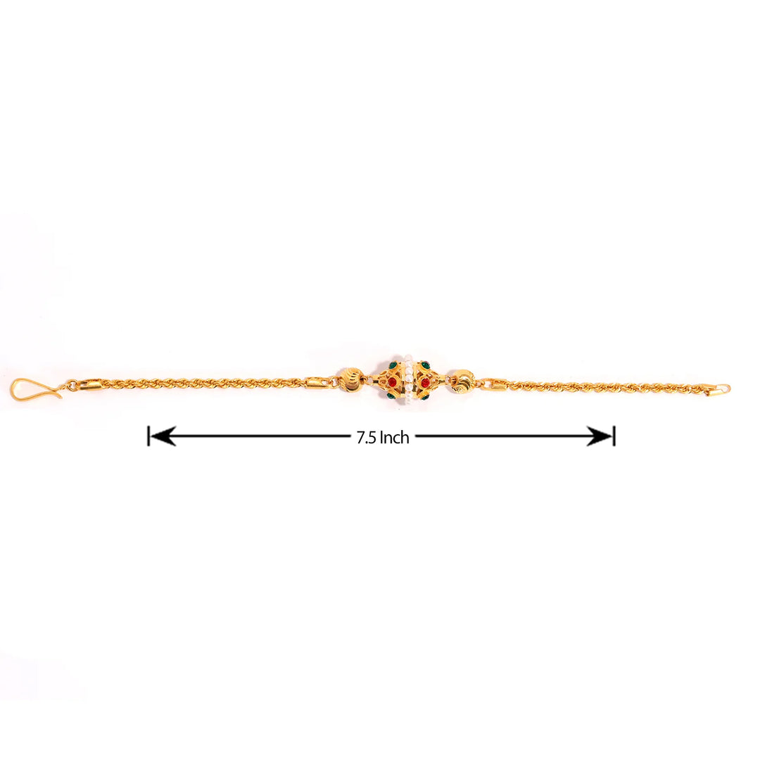 21K Gold Bracelet – Delicate Stone-Set Chain Design – Zero Making Charge