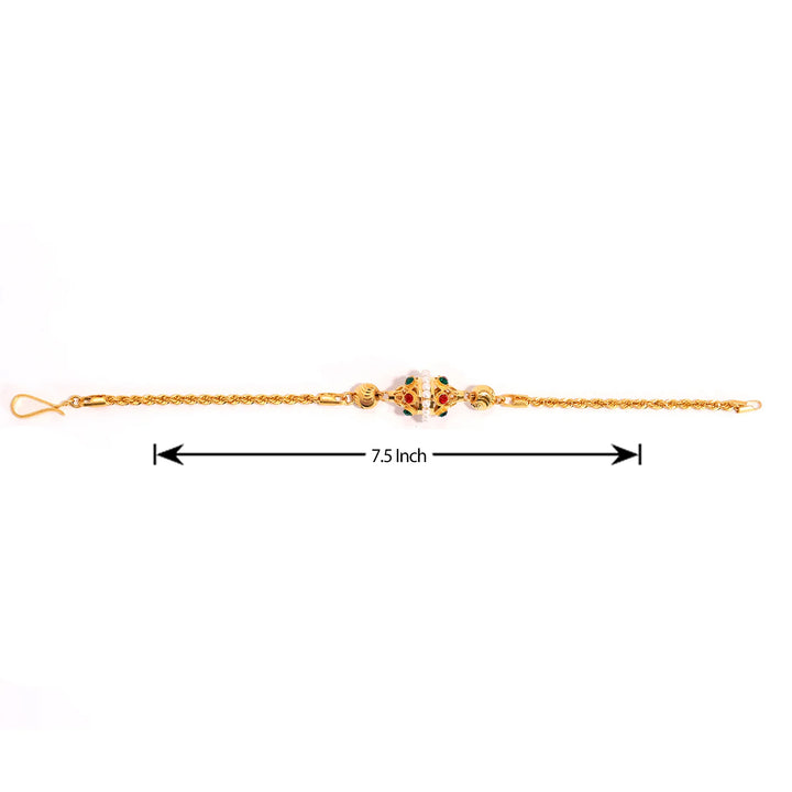 21K Gold Bracelet – Delicate Stone-Set Chain Design – Zero Making Charge
