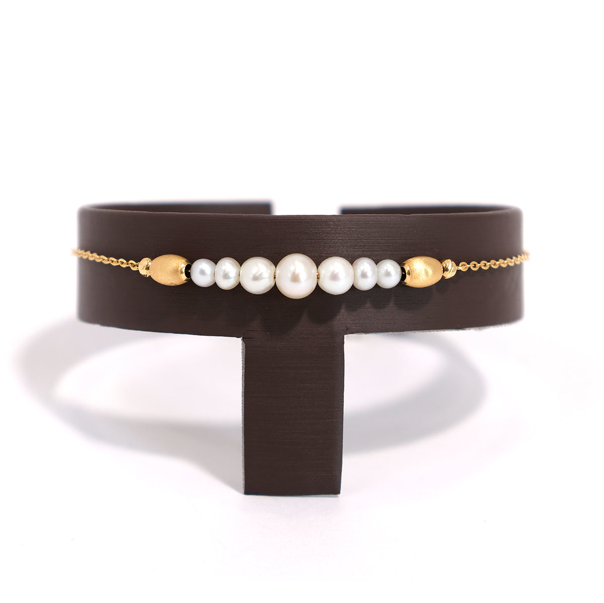 18K Gold Bracelet – Yellow Stone-Set Classic Design (8 inches) – Main View