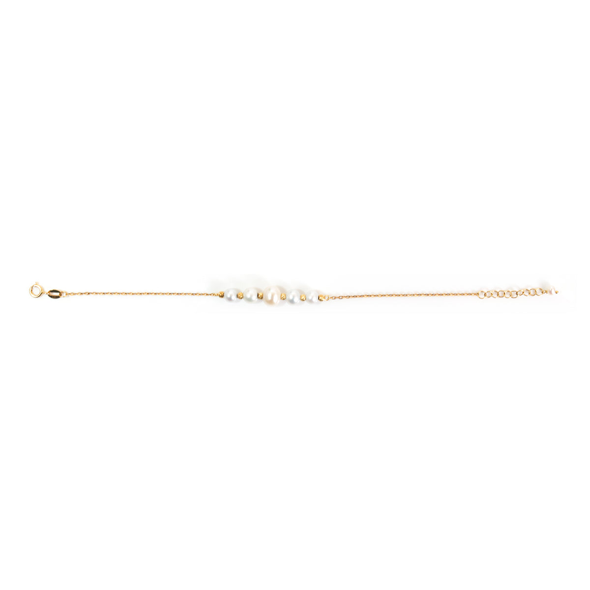 18K Gold Graduated Pearl Bracelet - Zero making charge