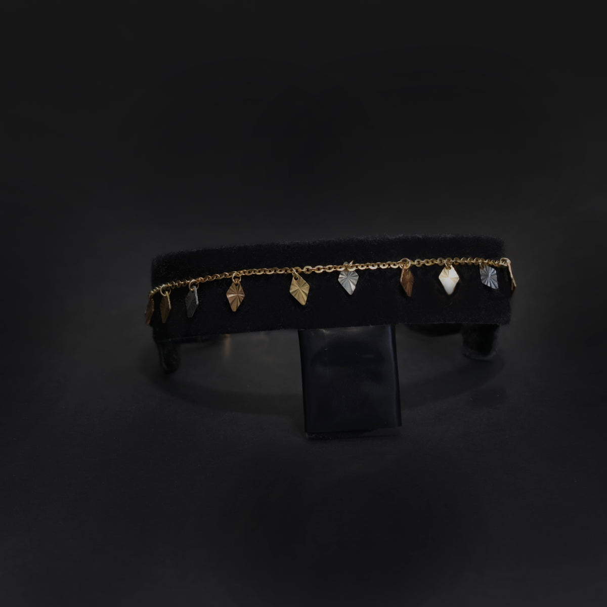 18k Gold  Bracelet with Tri-Color Kite Charms - Zero Making Charge