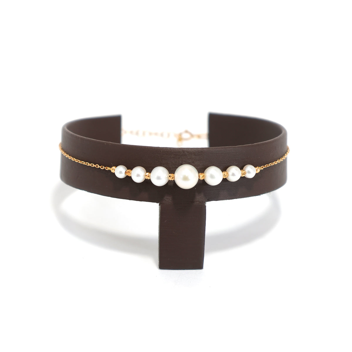 18K Gold Pearl Bracelet - Elegant Minimal Design - Main View