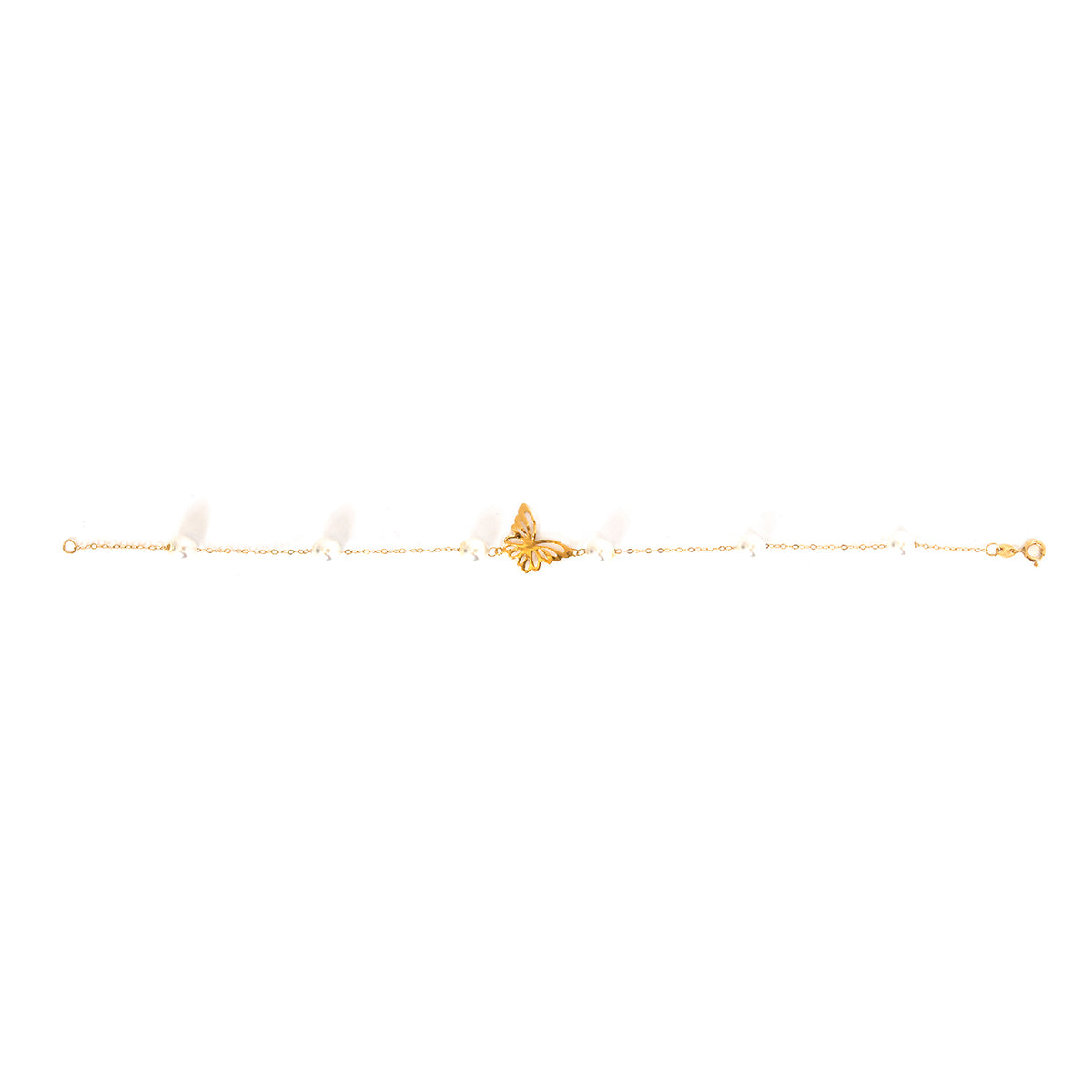 ذهب سوار مع فراشة charm on white background