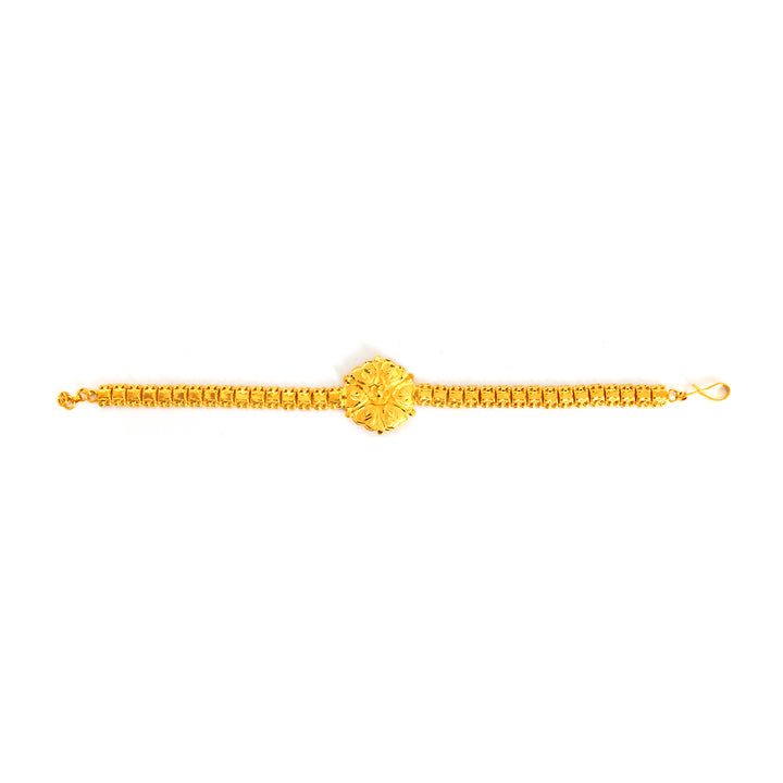 22K Gold Jewellery Set – Ornate Floral Drop Design