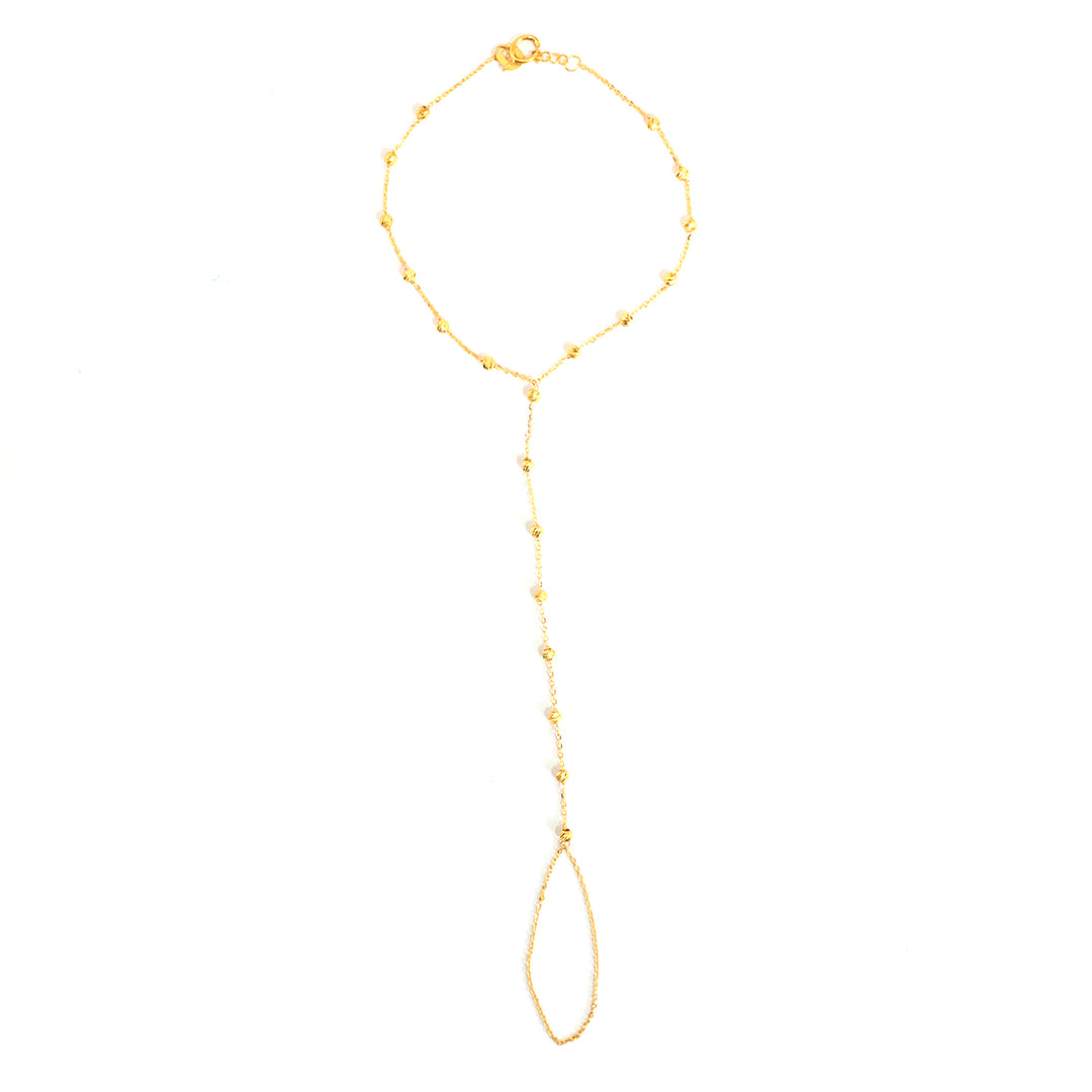 Gold necklace on a white background