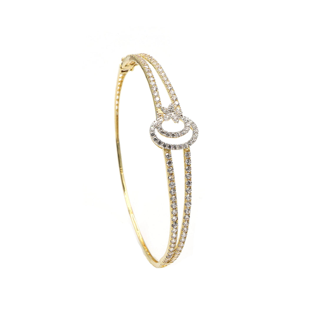 18K Yellow Gold Bangles with Dazzling Diamond