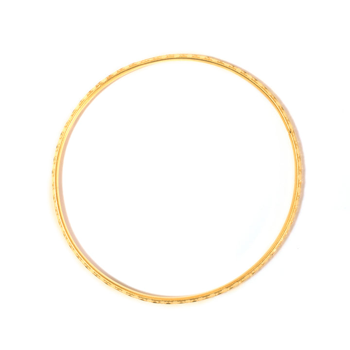 21K Gold Hammered Dot Bangle