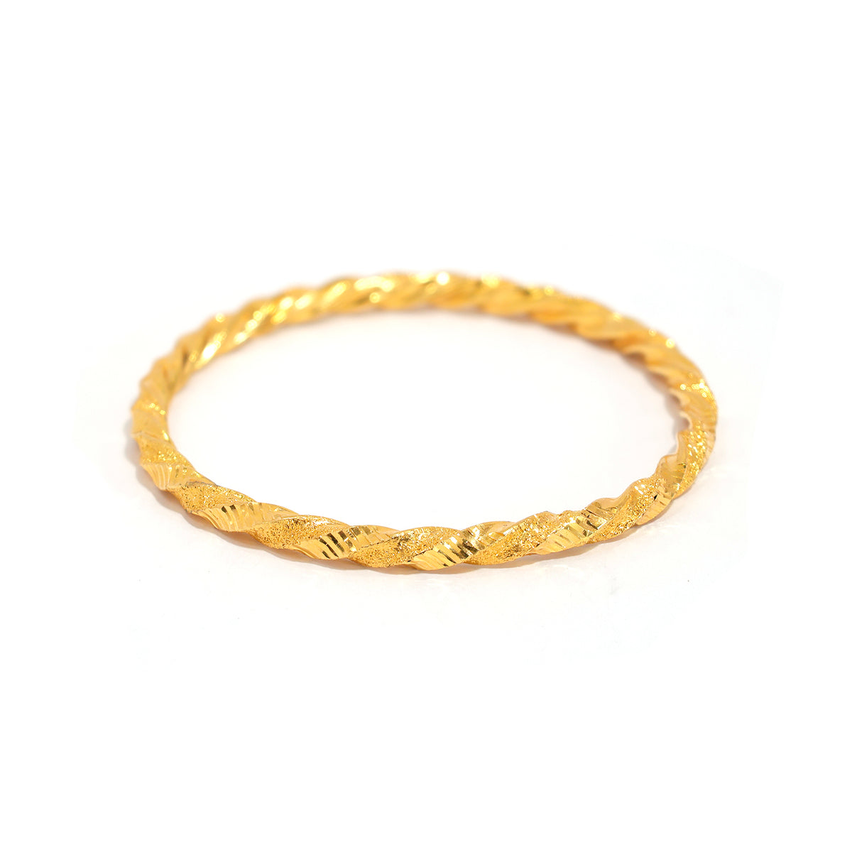  21k Gold Bangle - Twisted Rope Design - Zero Making Charge - Close View