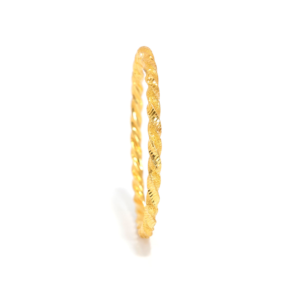  21k Gold Bangle - Twisted Rope Design - Zero Making Charge - Main View