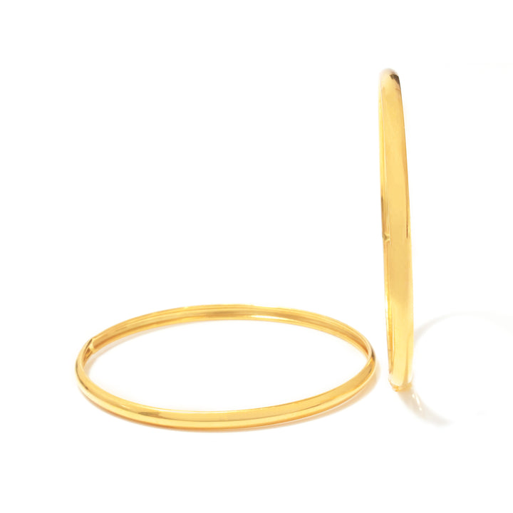 18K Gold Slim Polished Bangle