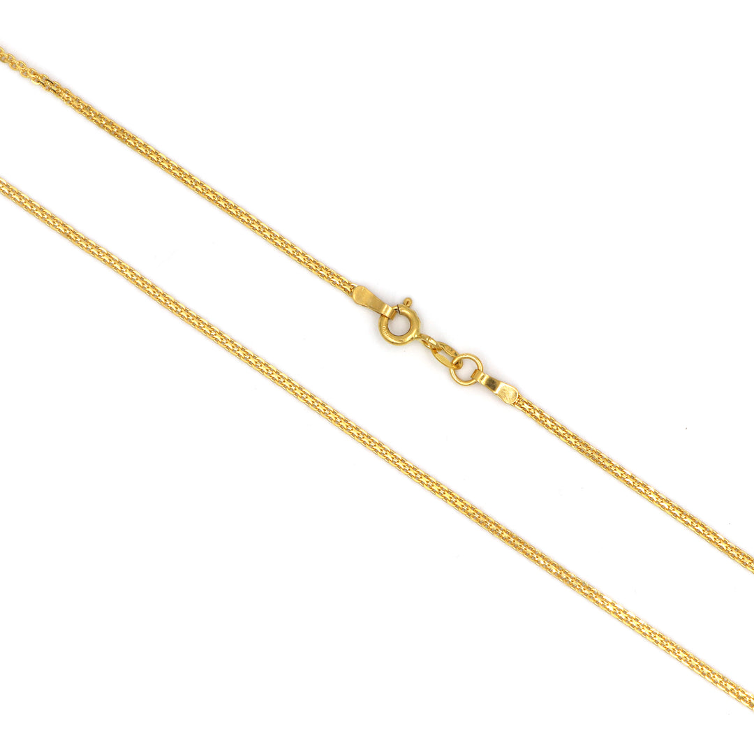 Simple 22K Gold Milan Chain Necklace - 16 Inch